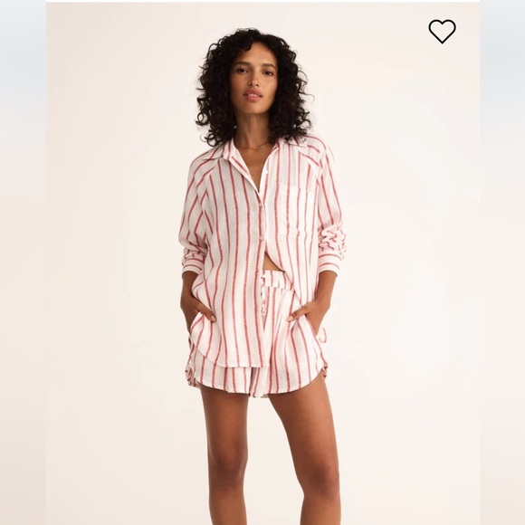 Z Supply Perfect Linen Striped Top + Shorts | Small - Picture 1 of 5